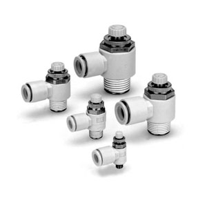 SMC AS4201FG-04-10S AS-FG 系列 不锈钢速度控制阀 带快速接头 弯头型
