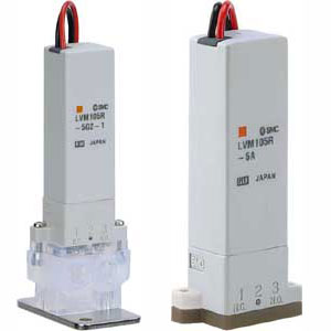 SMC LVM10R6-5B-6 LVM10/100 系列 小型化学液用直动式2·3通电磁阀 底板配管型