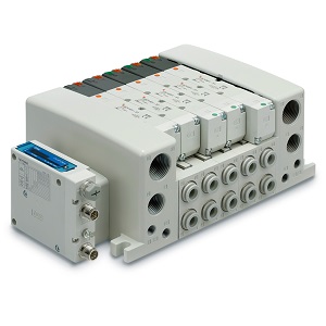 SMC 10-VQ2201-51 10-VQ1000/2000 系列 洁净系列 5通先导式电磁阀 底板配管型 插入式组件 单体阀
