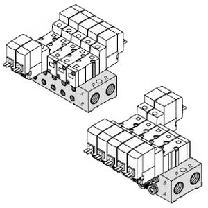 SMC SS5YJ3-32-05-C4 SYJ3000 系列 4通先导式电磁阀 底板配管型集装式 32型