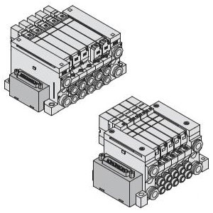 SMC VV5Q11-04C6FU1 VQ1000/2000 系列 5通先导式电磁阀 插入式组件 底板配管型 D型辅助插座