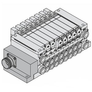 SMC VV5Q21-12C6M2-W VQ2000 系列 5通先导式电磁阀 插入式组件 底板配管型 M多针插座