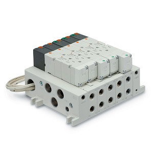 SMC VV5Q41-0303LU1 VQ4000 系列 5通电磁阀 插入式单元/底板配管型 L组件(导线组件) 集装式
