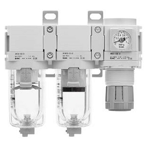 SMC AC30C-02-D AC20C-D～AC40C-D 系列 空气组合元件 空气过滤器+减压阀+油雾分离器