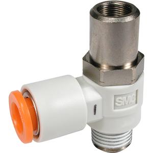 SMC AS3201F-03-08SD AS□□□1F-D 系列 用螺丝刀调节速度控制阀 带快换接头 弯头型
