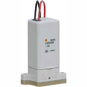 SMC LVM205RY-5B1N LVM20/200 系列 小型化学液用直动式2·3通电磁阀 底板配管型