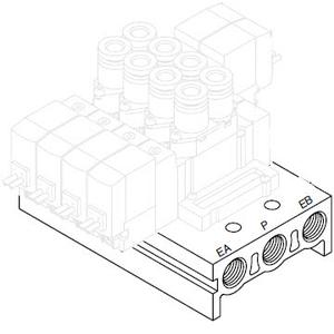 SMC SS5Y3-41P-12-C6 SY3000·5000·7000 系列 5通电磁阀 底板配管型集装式 整体集装板 扁平电缆配线 41P型