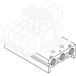 SMC SS5Y5-41-02-C8 SY3000·5000·7000 系列 5通电磁阀 底板配管型集装式 整体集装板 各自配线 41型