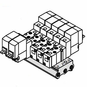 SMC SS5YJ3-20-10 SYJ3000 系列 5通先导式电磁阀 直接配管型集装式 20型