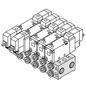 SMC SS5YJ5-43-03-C4 SYJ5000 系列 5通先导式电磁阀 底板配管型集装式 43型