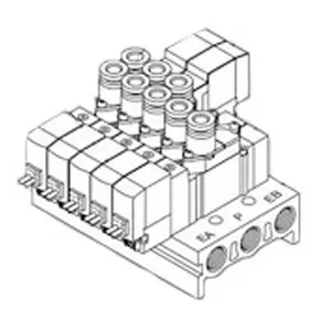 SMC SY315R-5LZE-01 SY300·SY500 系列 3通阀可与5通阀混合集装的形式 底板配管型/阀型号 单体用 各自配线型