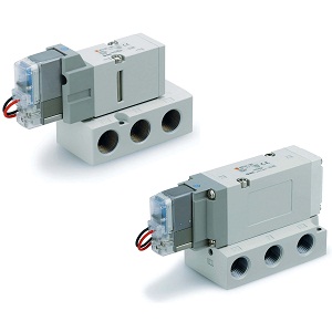 SMC VF3140-5DU1-03 VF3000/5000 系列 先导式5通电磁阀 底板配管型/单体