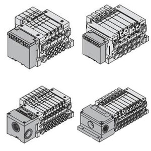 SMC VV5Q11-08C6SQ-D VQ1000/2000 系列 5通先导式电磁阀 插入式组件 底板配管型集装式 EX120·123·124一体型对应输出串行传送系统