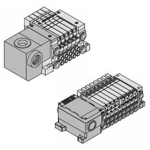 SMC VV5Q21-09C8T0 VQ1000/2000 系列 5通先导式电磁阀 插入式组件 底板配管型 T端子台盒