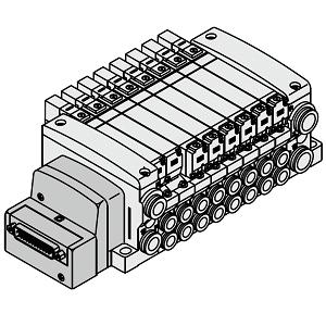 SMC VV5QC21-02N7FD3 VQC2000 系列 5通电磁阀 底板配管型 插入式组件 F组件(D型辅助插座)集装式 对应IP40