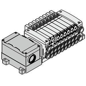 SMC VV5QC21-03C8TD0 VQC2000 系列 5通电磁阀 底板配管型 插入式组件 端子台盒组件