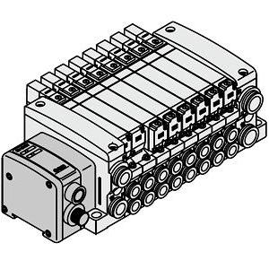 SMC VV5QC21-08N7SDA2N-D0S VQC2000 系列 5通电磁阀 底板配管型 插入式单元 S组件(串行通信:EX500网关方式) 集装式