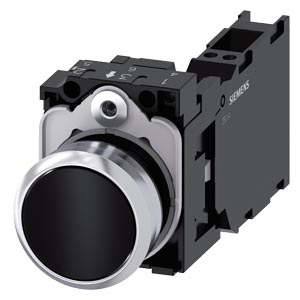 SIEMENS/西门子 3SU1系列平头按钮 3SU1150-0AB10-3FA0 安装直径22mm 黑色 1个