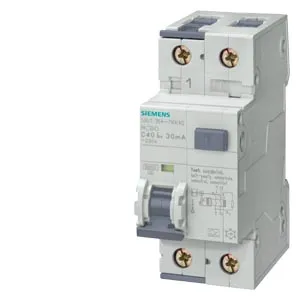 SIEMENS/西门子 5SU1系列电磁式剩余电流保护断路器 5SU1154-6KK06 B脱扣 额定电流6A 漏电电流10mA 1个